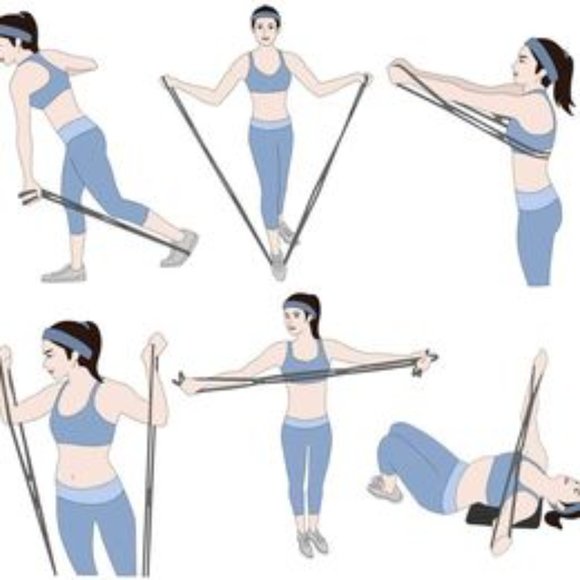 7 Ring Stretch and Resistance Exercise Band - Picture 3 of 3